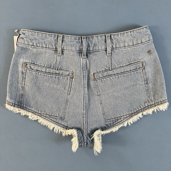 Anthropologie‎ Pilcro Pitched Micro Jean Shorts Fray Hem Denim NWT Size 25 - Picture 4 of 7